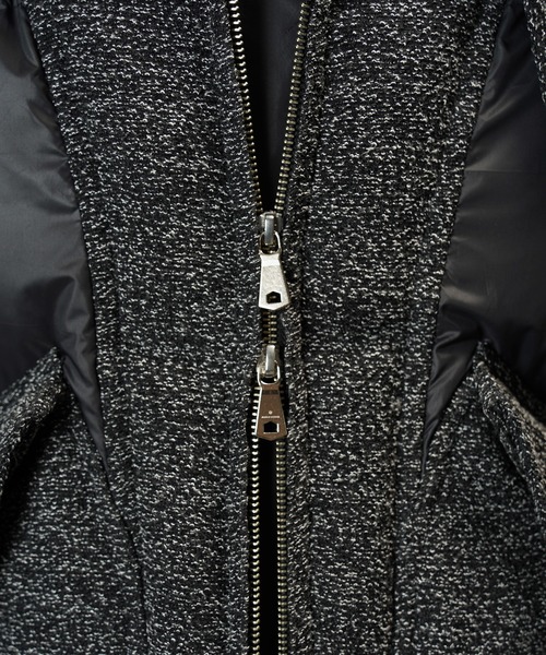 MAISON SPECIAL(メゾンスペシャル)の「《UNISEX》異素材ドッキングプライムオーバーミリタリーダウンブルゾン/Mixed Materials Docking Prime-Over Military Down Jacket【MAISON SPECIAL/メゾンスペシャル】(ダウンジャケット/コート・メンズ・グレー/ブラック・2/1/0)」の7枚目の写真