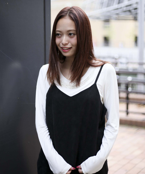 Denime（ドゥニーム）の「フェイクスウェードキャミソール（キャミソール・レディース・ベージュ/ブラック/カーキ・FREE）」の2枚目の写真