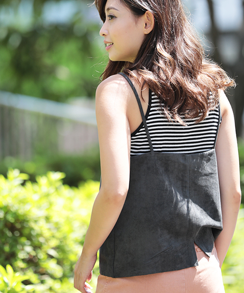 Denime（ドゥニーム）の「フェイクスウェードキャミソール（キャミソール・レディース・ベージュ/ブラック/カーキ・FREE）」の22枚目の写真