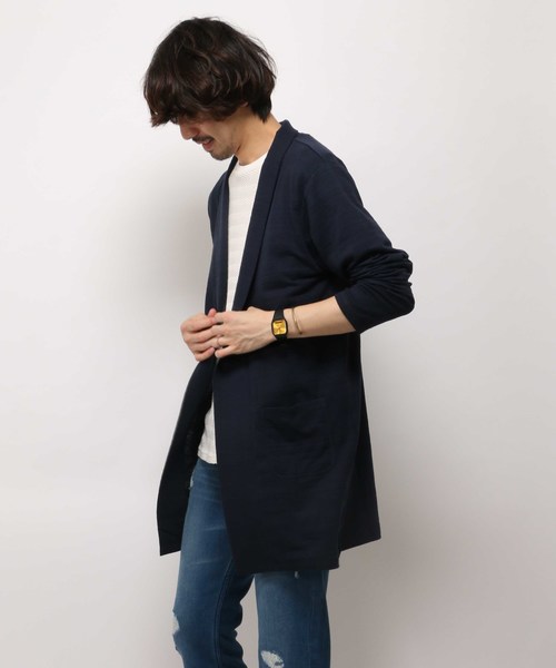 ikka（イッカ）の「 リンクスジャガードロングカーディガン（カーディガン/ボレロ・メンズ・ライトグレー/ネイビー・LARGE/MEDIUM/X-LARGE）」の2枚目の写真