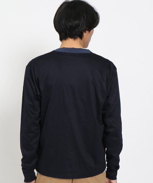 ABAHOUSE(アバハウス)の「異素材切り替えカーディガン(カーディガン/ボレロ・メンズ・ネイビー/ベージュ・44/46/48)」の7枚目の写真