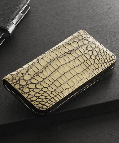 谷染めアリゲータ長財布