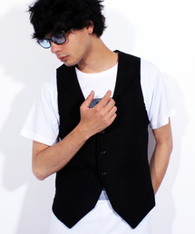 ８(eight) | 綿 麻 ジレ ベスト ジャケット リネン(ベスト)