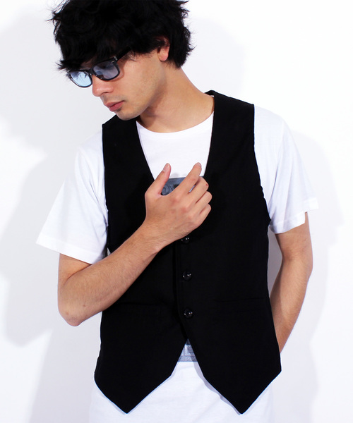 ８(eight)（エイト）の「綿 麻 ジレ ベスト ジャケット リネン（ベスト・メンズ・ブラック/キナリ/ベージュ/ネイビー/カーキ・LARGE/MEDIUM/X-LARGE）」の3枚目の写真