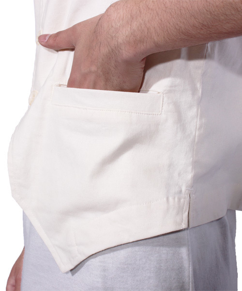 ８(eight)（エイト）の「綿 麻 ジレ ベスト ジャケット リネン（ベスト・メンズ・ブラック/キナリ/ベージュ/ネイビー/カーキ・LARGE/MEDIUM/X-LARGE）」の16枚目の写真