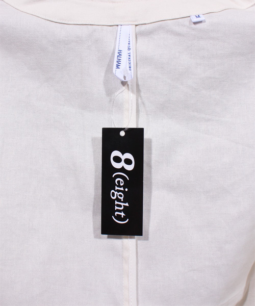 ８(eight)（エイト）の「綿 麻 ジレ ベスト ジャケット リネン（ベスト・メンズ・ブラック/キナリ/ベージュ/ネイビー/カーキ・LARGE/MEDIUM/X-LARGE）」の10枚目の写真