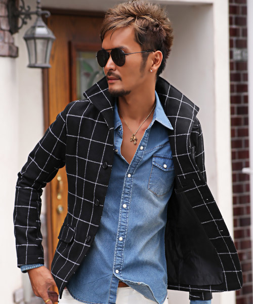 LUXSTYLE(ラグスタイル)の「メルトンウールイタリアンカラージャケット(ピーコート・メンズ・キャメル/ブラック/ブラック系その他/グレー系その他/ネイビー/チャコールグレー/ブラック系その他2/グレー/グレー系その他2/グレー系その他3・S/M/L/XL)」の3枚目の写真