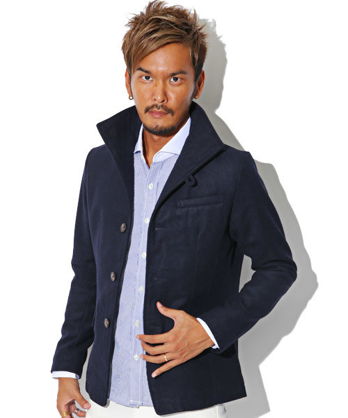 LUXSTYLE(ラグスタイル)の「メルトンウールイタリアンカラージャケット(ピーコート・メンズ・キャメル/ブラック/ブラック系その他/グレー系その他/ネイビー/チャコールグレー/ブラック系その他2/グレー/グレー系その他2/グレー系その他3・S/M/L/XL)」の9枚目の写真