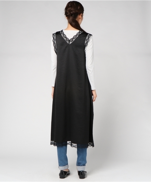 N.（N. Natural Beauty Basic）（エヌエヌナチュラルビューティーベーシック）の「テープレースジレ（ワンピース・レディース・ブラック/ピンク・MEDIUM）」の5枚目の写真