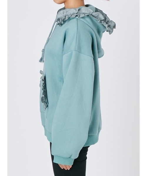 merry jenny（メリージェニー）の「フリルフードパーカー（パーカー・レディース・ブラック/ピンク/ワイン/グリーン・FREE）」の11枚目の写真