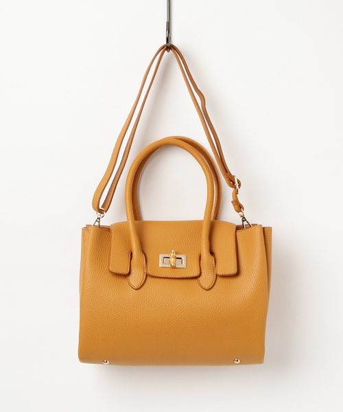 un dix cors（アンディコール）の「バンブーヒネリバッグ（ショルダーバッグ・レディース・モカ/オレンジ・ﾌﾘ-）」の10枚目の写真