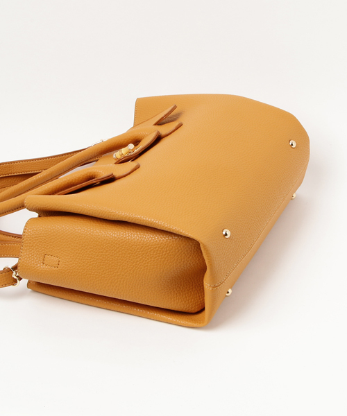 un dix cors（アンディコール）の「バンブーヒネリバッグ（ショルダーバッグ・レディース・モカ/オレンジ・ﾌﾘ-）」の8枚目の写真