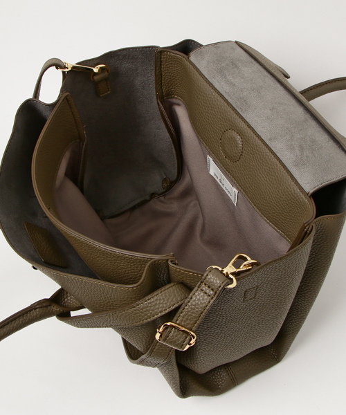 un dix cors（アンディコール）の「バンブーヒネリバッグ（ショルダーバッグ・レディース・モカ/オレンジ・ﾌﾘ-）」の6枚目の写真