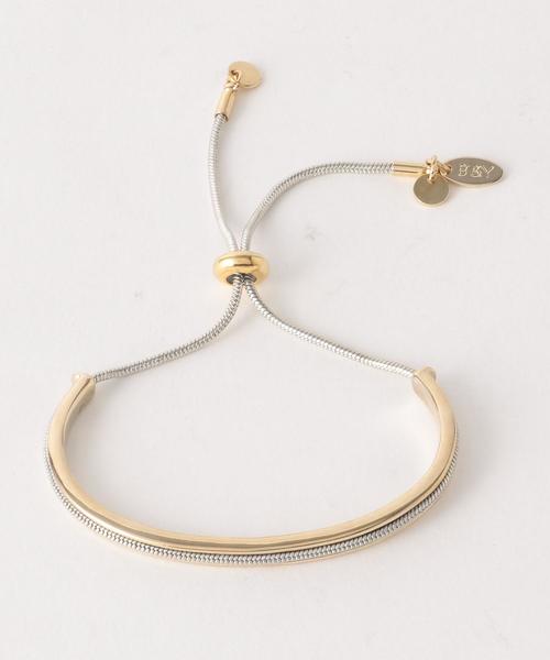 BEAUTY&YOUTH UNITED ARROWS（ビューティーアンドユースユナイテッドアローズ）の「BY メタルコンビ スライドバングル（ブレスレット・レディース・その他1・FREE）」の2枚目の写真