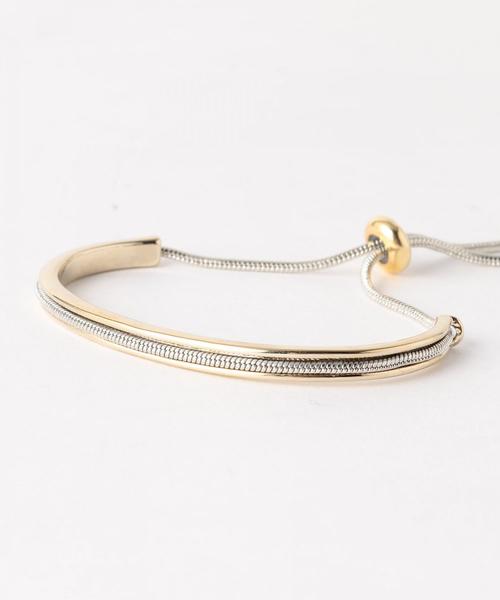 BEAUTY&YOUTH UNITED ARROWS（ビューティーアンドユースユナイテッドアローズ）の「BY メタルコンビ スライドバングル（ブレスレット・レディース・その他1・FREE）」の3枚目の写真