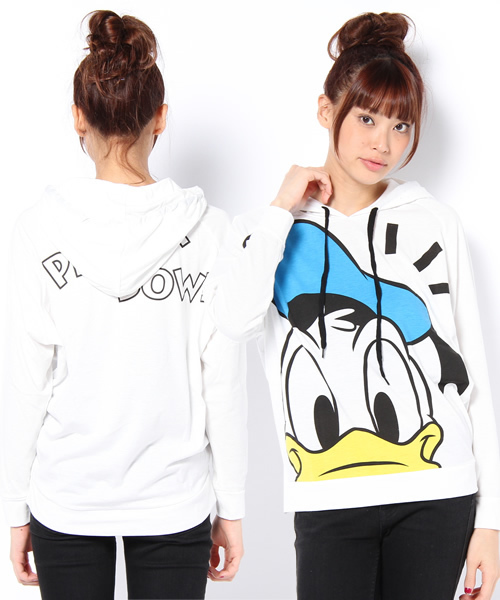 DANCE LB-03（ダンス エルビー・ゼロスリー）の「フードBOYSロングTシャツ( Disney)（Tシャツ/カットソー・レディース・ブラック系/グレー系1/ホワイト系1/ピンク系・FREE）」の2枚目の写真