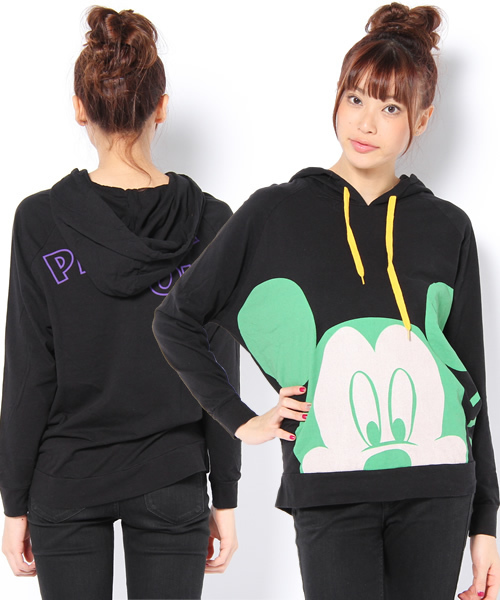 DANCE LB-03（ダンス エルビー・ゼロスリー）の「フードBOYSロングTシャツ( Disney)（Tシャツ/カットソー・レディース・ブラック系/グレー系1/ホワイト系1/ピンク系・FREE）」の3枚目の写真