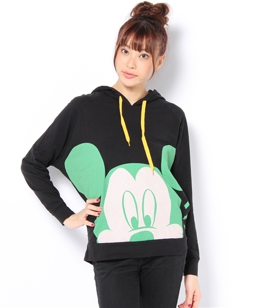 DANCE LB-03（ダンス エルビー・ゼロスリー）の「フードBOYSロングTシャツ( Disney)（Tシャツ/カットソー・レディース・ブラック系/グレー系1/ホワイト系1/ピンク系・FREE）」の5枚目の写真