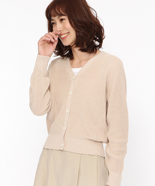 LAKOLE（ラコレ）の「【マルチウェイ】2WAYドルマンカーディガン / LAKOLE（カーディガン/ボレロ・レディース・サックスブルー/ベージュ/オフホワイト・MEDIUM/SMALL）」の2枚目の写真