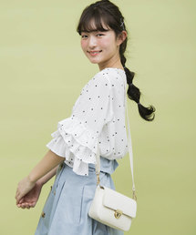 OLIVE des OLIVE | ドットプリント袖フリル ブラウス(シャツ/ブラウス)