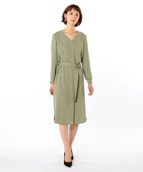 NOLLEY’S Sophi（ノーリーズソフィ）の「タックワンピース（ワンピース・レディース・チャコールグレー/ネイビー/オリーブ/レディッシュグレー/ブルー系その他3・38/36）」の3枚目の写真