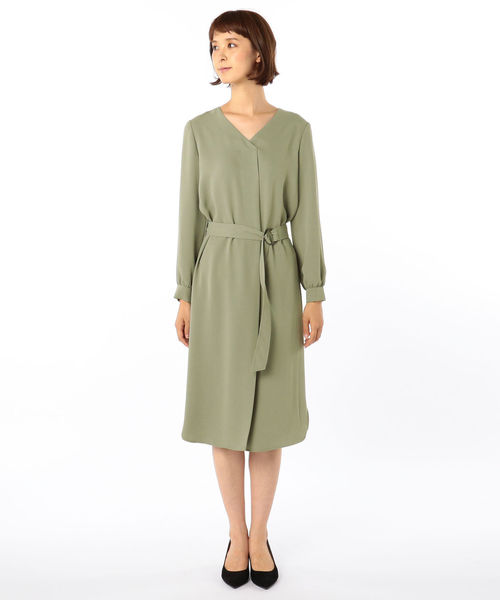 NOLLEY’S Sophi（ノーリーズソフィ）の「タックワンピース（ワンピース・レディース・チャコールグレー/ネイビー/オリーブ/レディッシュグレー/ブルー系その他3・38/36）」の6枚目の写真