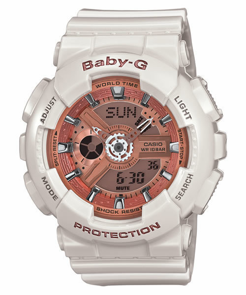 G-SHOCK(ジーショック)の「Baby-G BA-110 Series 【WOMEN】(アナログ腕時計・レディース・ホワイト×ホワイト/ホワイト×ピンク/ホワイト×シルバー・FREE)」の1枚目の写真
