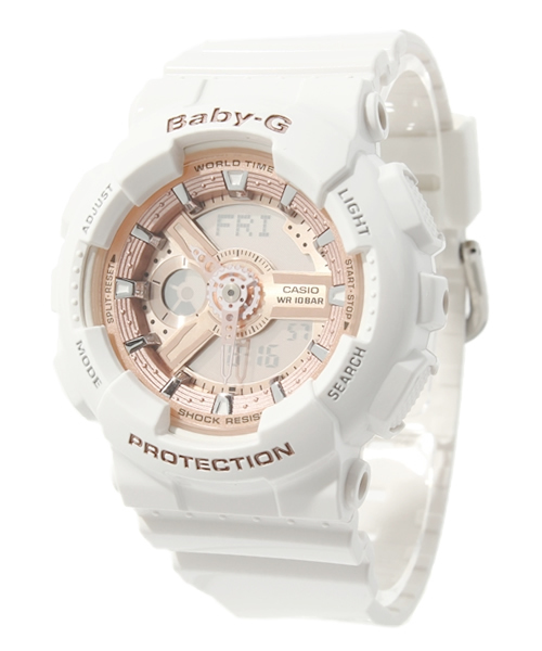 G-SHOCK(ジーショック)の「Baby-G BA-110 Series 【WOMEN】(アナログ腕時計・レディース・ホワイト×ホワイト/ホワイト×ピンク/ホワイト×シルバー・FREE)」の4枚目の写真