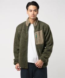 reggae/ ボア胸刺繍スタンドブルゾン