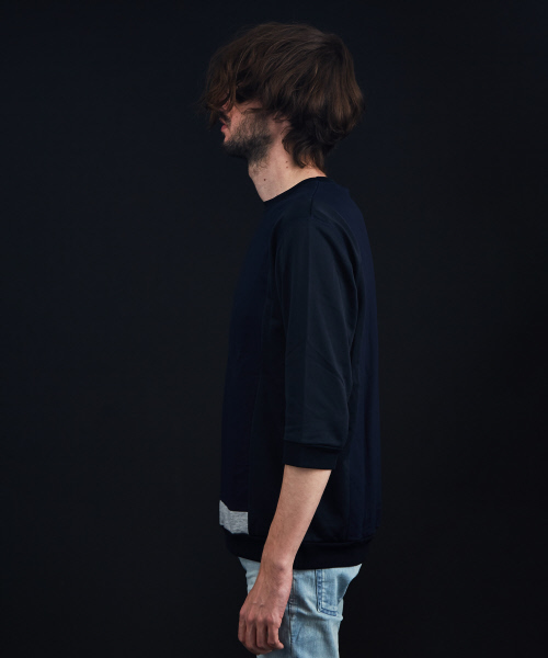 5351 POUR LES HOMMES（ゴーサンゴーイチプールオム）の「ダブル裏毛7分袖プルオーバー（スウェット・メンズ・ブラック/ネイビー・44/46/48/50）」の5枚目の写真