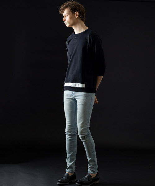 5351 POUR LES HOMMES（ゴーサンゴーイチプールオム）の「ダブル裏毛7分袖プルオーバー（スウェット・メンズ・ブラック/ネイビー・44/46/48/50）」の12枚目の写真