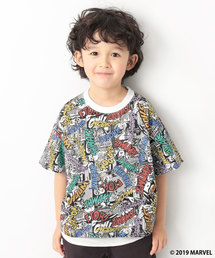 MARVEL | マーベル キャプテンアメリカ 総柄BIGシルエットTシャツ(Tシャツ/カットソー)