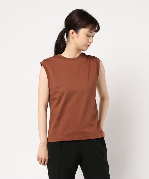 LOWRYS FARM（ローリーズファーム）の「トルコオーガニックノースリーブ　831242（Tシャツ/カットソー・レディース・ブラック/ブラウン/オフホワイト/カーキ・MEDIUM/LARGE）」の11枚目の写真