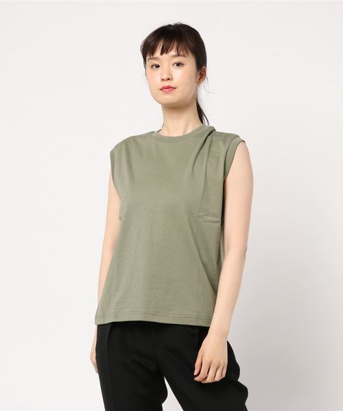 LOWRYS FARM（ローリーズファーム）の「トルコオーガニックノースリーブ　831242（Tシャツ/カットソー・レディース・ブラック/ブラウン/オフホワイト/カーキ・MEDIUM/LARGE）」の10枚目の写真