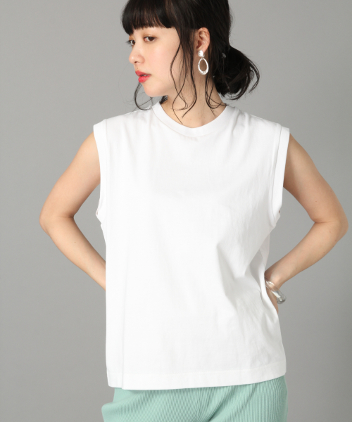 LOWRYS FARM（ローリーズファーム）の「トルコオーガニックノースリーブ　831242（Tシャツ/カットソー・レディース・ブラック/ブラウン/オフホワイト/カーキ・MEDIUM/LARGE）」の16枚目の写真