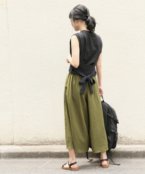 LOWRYS FARM（ローリーズファーム）の「トルコオーガニックノースリーブ　831242（Tシャツ/カットソー・レディース・ブラック/ブラウン/オフホワイト/カーキ・MEDIUM/LARGE）」の19枚目の写真