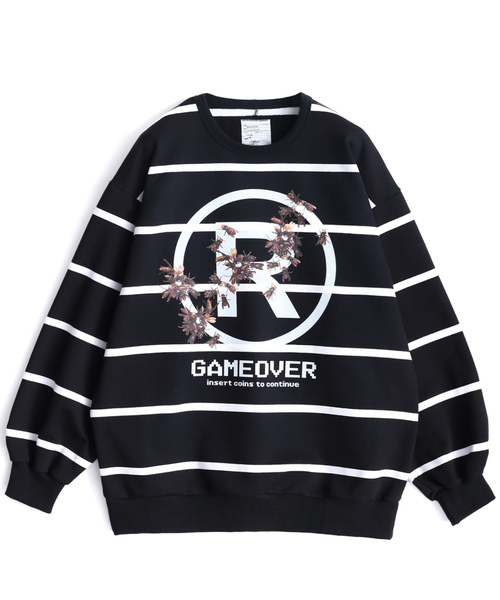 SHAREEF（シャリーフ）の「BORDER BIG SWEAT（スウェット・メンズ・レッド/ブラック/ラベンダー・1/3/2）」の4枚目の写真