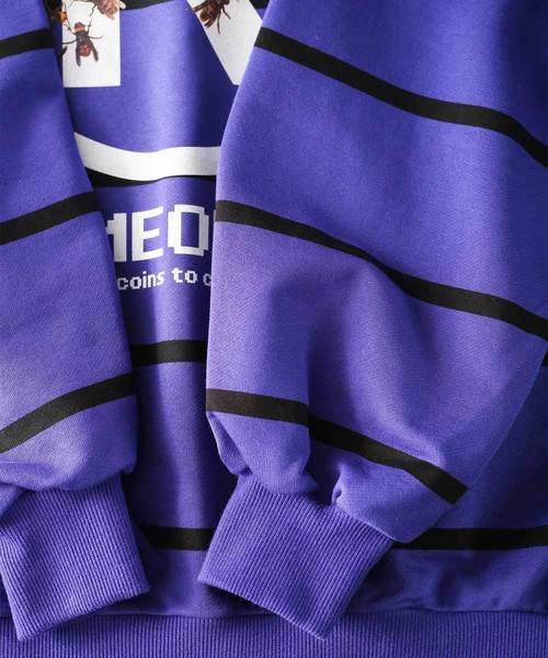 SHAREEF（シャリーフ）の「BORDER BIG SWEAT（スウェット・メンズ・レッド/ブラック/ラベンダー・1/3/2）」の12枚目の写真