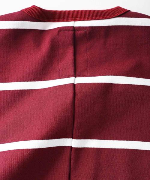 SHAREEF（シャリーフ）の「BORDER BIG SWEAT（スウェット・メンズ・レッド/ブラック/ラベンダー・1/3/2）」の16枚目の写真