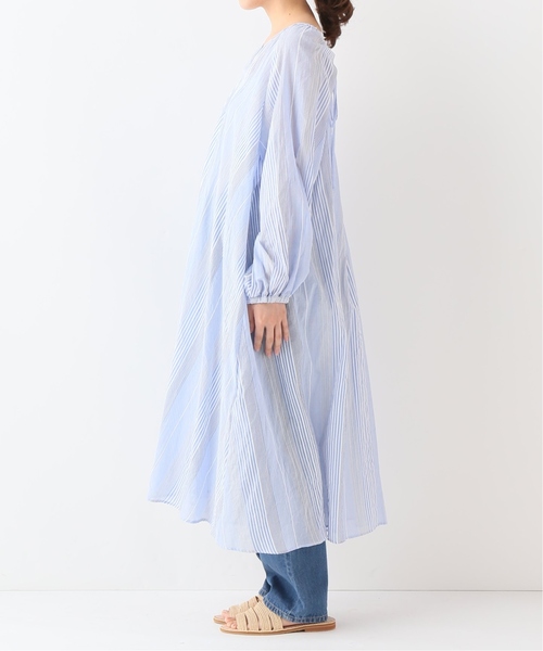 SLOBE citron.(スローブシトロン)の「SLOBE citron. ストライプギャザーワンピース◆(ワンピース・レディース・レッド/ブルー/アイボリー・FREE)」の5枚目の写真