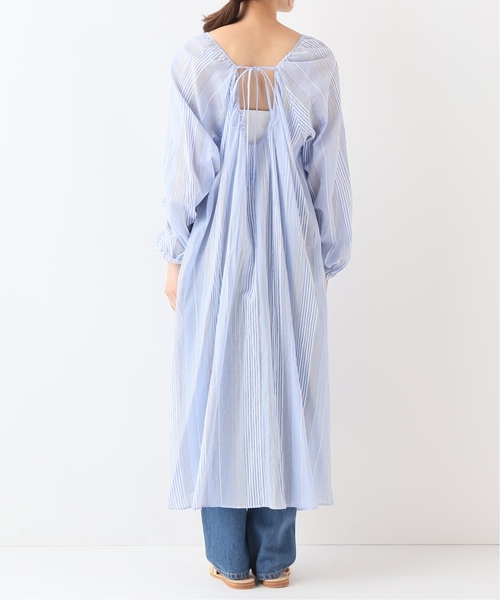 SLOBE citron.(スローブシトロン)の「SLOBE citron. ストライプギャザーワンピース◆(ワンピース・レディース・レッド/ブルー/アイボリー・FREE)」の6枚目の写真