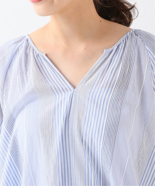 SLOBE citron.(スローブシトロン)の「SLOBE citron. ストライプギャザーワンピース◆(ワンピース・レディース・レッド/ブルー/アイボリー・FREE)」の7枚目の写真