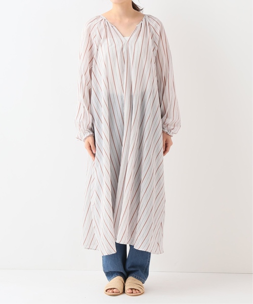 SLOBE citron.(スローブシトロン)の「SLOBE citron. ストライプギャザーワンピース◆(ワンピース・レディース・レッド/ブルー/アイボリー・FREE)」の17枚目の写真