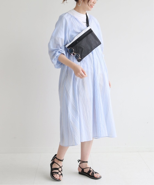 SLOBE citron.(スローブシトロン)の「SLOBE citron. ストライプギャザーワンピース◆(ワンピース・レディース・レッド/ブルー/アイボリー・FREE)」の22枚目の写真