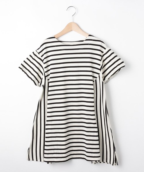 130 150cm ボーダー切り替えワンピース ワンピース Shoo La Rue シューラルー のファッション ワンピース セール