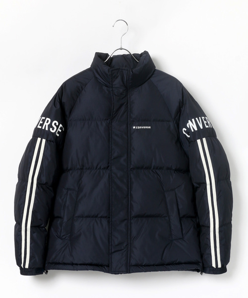 CONVERSE(コンバース)の「CONVERSE/コンバース 袖ライン ファイバーダウンジャケット(ダウンジャケット/コート・メンズ・ブラック/ネイビー・M/L)」の1枚目の写真