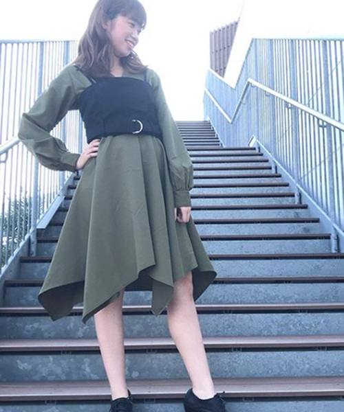 one way（ワンウェイ）の「ビスチェセットシャツワンピ（シャツ