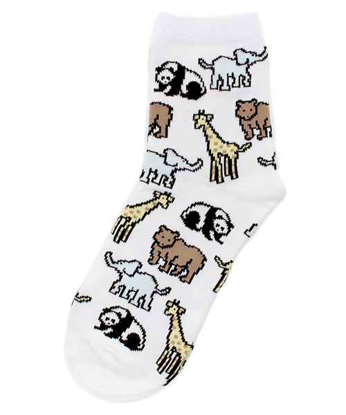 WEGO（ウィゴー）の「WEGO/アニマルソックス（ソックス/靴下・レディース・ホワイト/ブラック・FREE）」の2枚目の写真