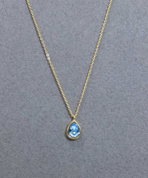 スワロフスキーｃｚダイヤティアドロップ誕生石ネックレス ニッケルフリー