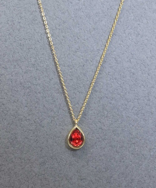 スワロフスキーｃｚダイヤティアドロップ誕生石ネックレス ニッケルフリー